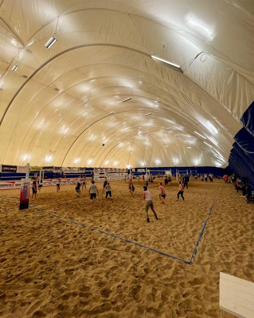 Indoor beach volleyball court